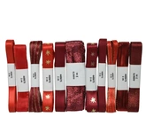 Decoris Kerst Lint Rood Polyester 300 x 1,5 cm