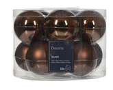 Decoris kerstbal glas espresso 6 cm