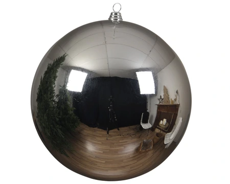 Decoris shatterproof kerstbal zilver 14 cm