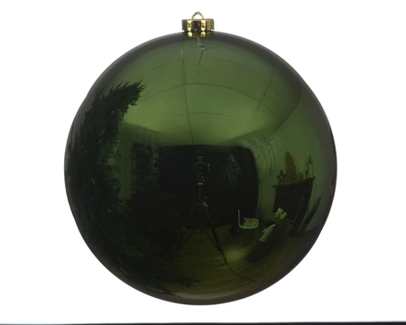 Decoris shatterproof kerstbal van polystyreen dennegroen 20 cm