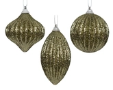 Decoris kerstbal van foam rosemary green ribbelvorm 8 cm