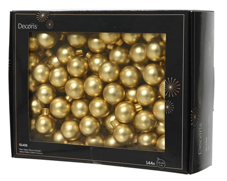 Decoris kerstbal van glas lichtgoud rond 2,5 cm - afbeelding 1