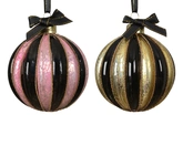 Decoris kerstbal van glas rond 8 cm - afbeelding 1