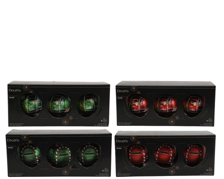 Decoris kerstbal van glas rond 8 cm - afbeelding 1
