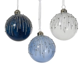 Decoris kerstbal van glas rond 8 cm