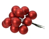 Decoris kerstbal van glas rood rond 2,5 cm   - afbeelding 2