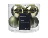 Decoris kerstbal van glas rosemary green 7 cm