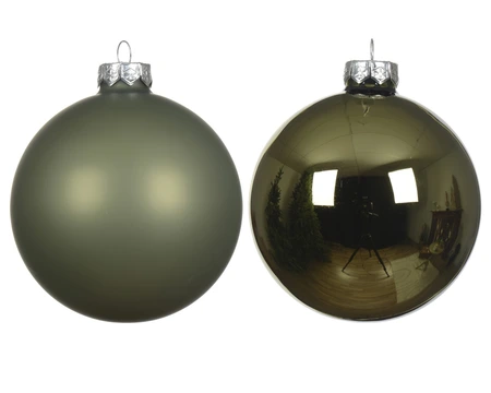 Decoris kerstbal van glas rosemary green 7 cm - afbeelding 2