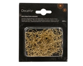 Decoris Kerstbalhaakjes S-vorm 3,5 cm goud IJzer, glanzende afwerking