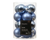 Decoris kerstballen gemaakt van glas blue dawn 3,5 cm