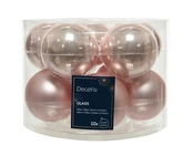 Decoris kerstballen gemaakt van glas blush pink 6 cm