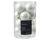 Decoris kerstballen gemaakt van glas winterwit 3,5 cm