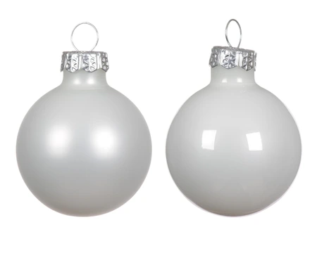 Decoris kerstballen gemaakt van glas winterwit 3,5 cm - afbeelding 2