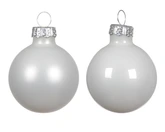 Decoris kerstballen gemaakt van glas winterwit 3,5 cm - afbeelding 2