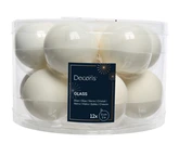 Decoris kerstballen gemaakt van glas wolwit 5 cm