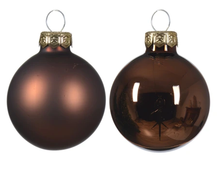 Decoris kerstballen van glas espresso 3,5 cm - afbeelding 2