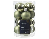 Decoris kerstballen gemaakt van glas rozemarijngroen 3,5 cm - afbeelding 1