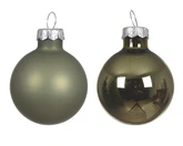 Decoris kerstballen gemaakt van glas rozemarijngroen 3,5 cm - afbeelding 2