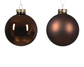 Decoris kerstballen gemaakt van glas espresso 7 cm - afbeelding 2