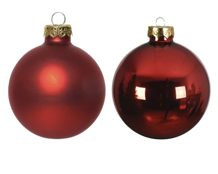 Decoris kerstballen glas rood 7 cm - afbeelding 3