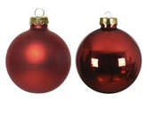 Decoris kerstballen glas rood 7 cm - afbeelding 3