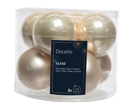 Decoris kerstballen van glas parel 7 cm - afbeelding 1