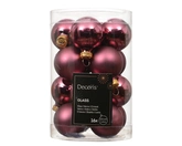 Decoris kerstballen glas dark rose 3,5 cm