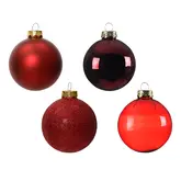 Decoris Kerstballen Glas mix Rood 42 stuks - afbeelding 2