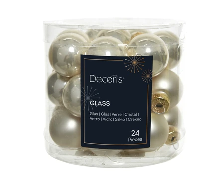 Decoris kerstballen glas parel 2,5 cm - afbeelding 1