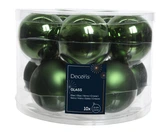 Decoris kerstballen glas pine green 6 cm