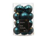 Decoris kerstballen glas smaragd 3,5 cm