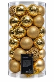 Decoris Kerstballen kunststof - D6cm Licht goud 37 stuks