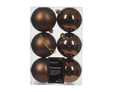 Decoris onbreekbare kerstbal polystyreen espresso 8 cm - afbeelding 1