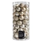 Decoris Kerstballen kunststof - Parelmoer 100 stuks