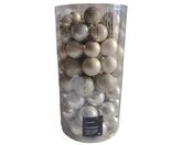 Decoris Kerstballen kunststof - Parelmoer 100 stuks