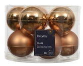 Decoris kerstballen van glas brandy 6 cm