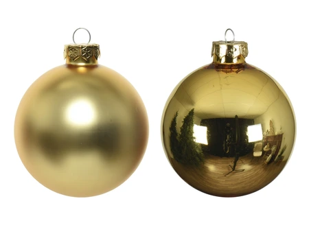 Decoris kerstballen van glas lichtgoud 5 cm   - afbeelding 2