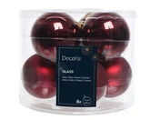 Decoris kerstballen van glas oxblood 7 cm