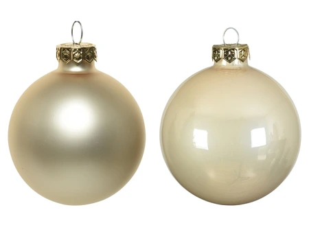 Decoris kerstballen van glas parel 6 cm - afbeelding 3