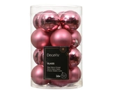 Decoris kerstballen van glas pink blossom 3,5 cm  