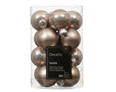 Decoris kerstballen van glas smoky pearl 3,5 cm