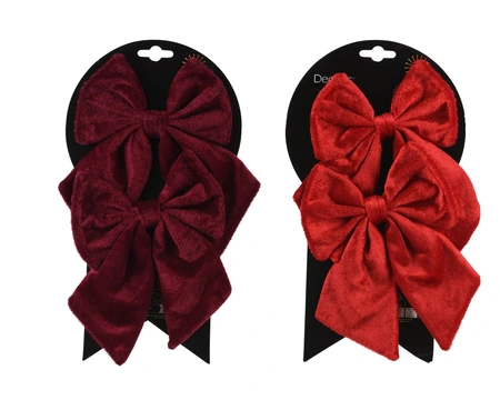 Decoris Kerstmis Polyester Strikken 14 x 17 cm Assorti Rode Tinten - afbeelding 1