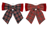 Decoris Kerststrik 52 cm Tartan met Oxblood Velvet en Ophangring