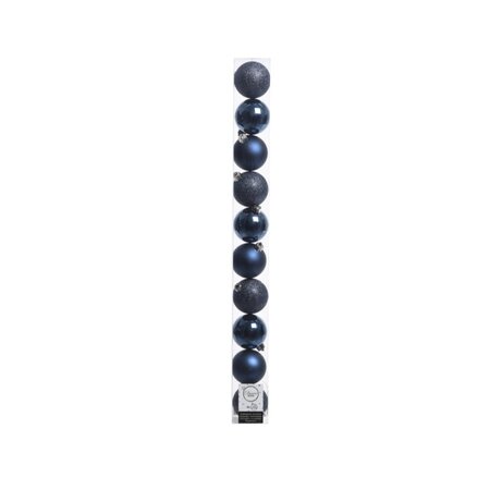 Decoris shatterproof kerstballen polystyreen nachtblauw 6 cm - afbeelding 1