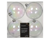 Decoris onbreekbare kerstbal van polystyreen transparant iris 10 cm