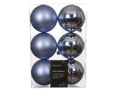 Decoris onbreekbare kerstballen blue dawn 8 cm