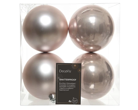 Decoris onbreekbare kerstballen blush pink 10 cm   - afbeelding 1