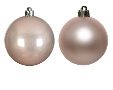 Decoris onbreekbare kerstballen blush pink 10 cm   - afbeelding 2