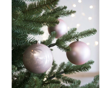 Decoris onbreekbare kerstballen blush pink 10 cm   - afbeelding 3