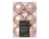 Decoris onbreekbare kerstballen blush pink 6 cm